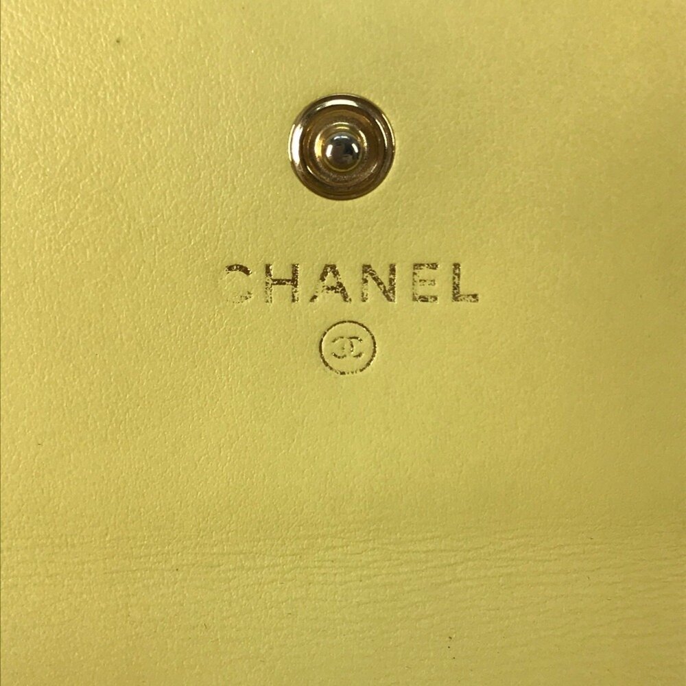 CHANEL Authentic Yellow Caviar Leather Logo Wallet - Picture 15 of 16